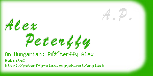 alex peterffy business card